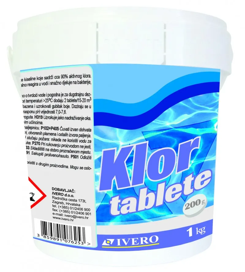 KLOR TABLETE 200 g, 1 kg