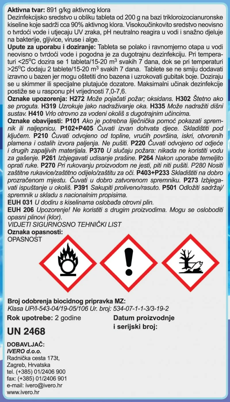 KLOR TABLETE 200 g, 5 kg - Slika 3