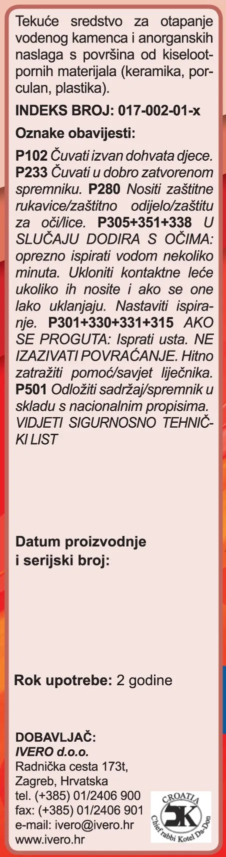 SOLNA KISELINA 9%, 1 l - Slika 3