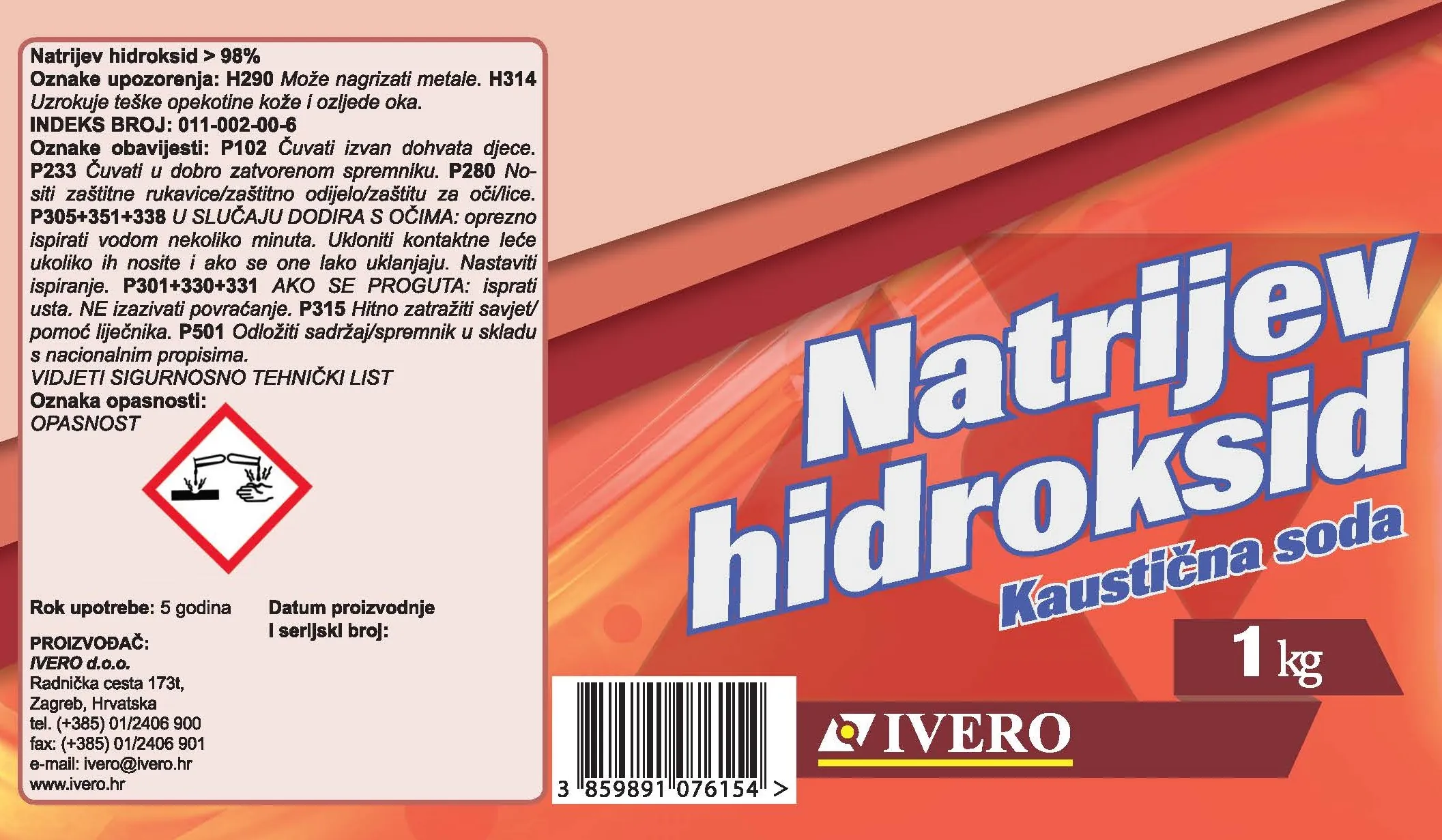 Natrijev hidroksid, 1 kg - Slika 2